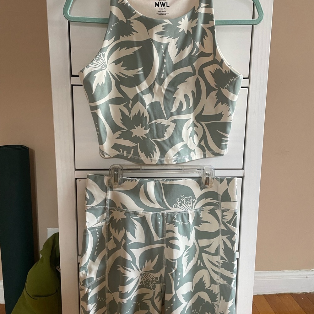 Madewell MWL Green and White Floral Set